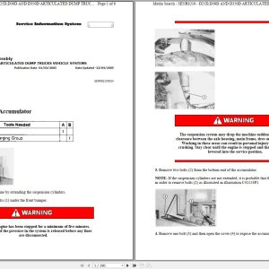 CAT Articulated Dump Truck D30D 3AJ Operators Service Manual and Schematics 1