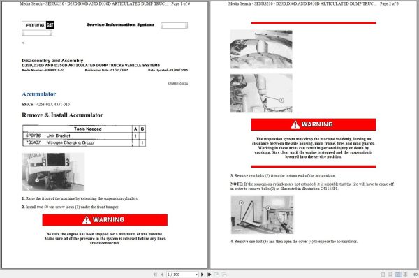 CAT Articulated Dump Truck D30D 3AJ Operators Service Manual and Schematics 1