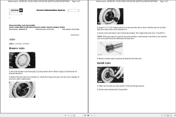 CAT Articulated Dump Truck D350D 9RF Operators Service Manual and Schematics 1