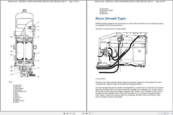 CAT Articulated Dump Truck D400 1MD Operators Service Manual and Schematics 2