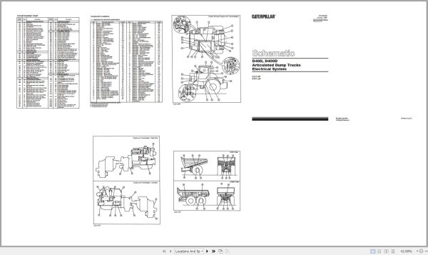 CAT Articulated Dump Truck D400 1MD Operators Service Manual and Schematics 3