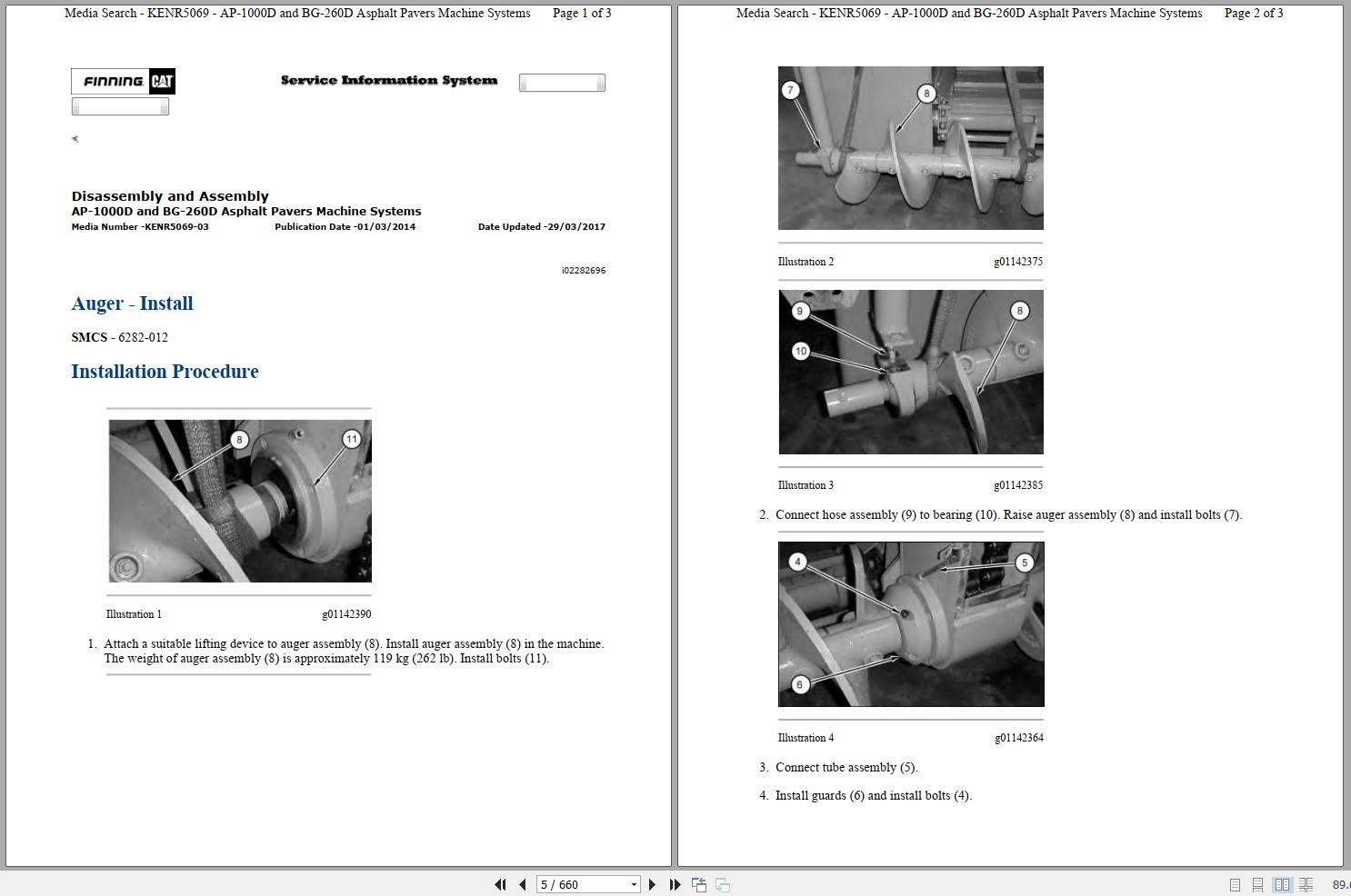 CAT Asphalt Paver AP1000D EAD Operators Service Manual and Schematics 1