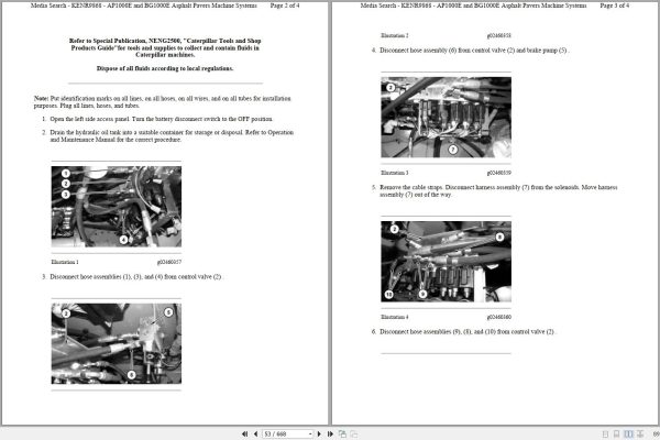 CAT Asphalt Paver AP1000E T1F Operators Service Manual and Schematics 2