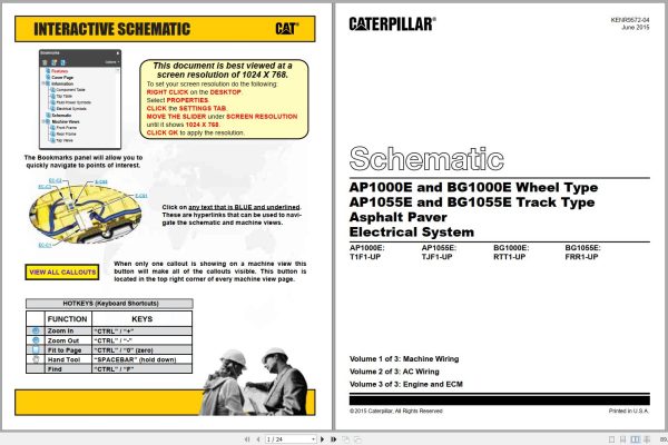 CAT Asphalt Paver AP1000E T1F Operators Service Manual and Schematics 3