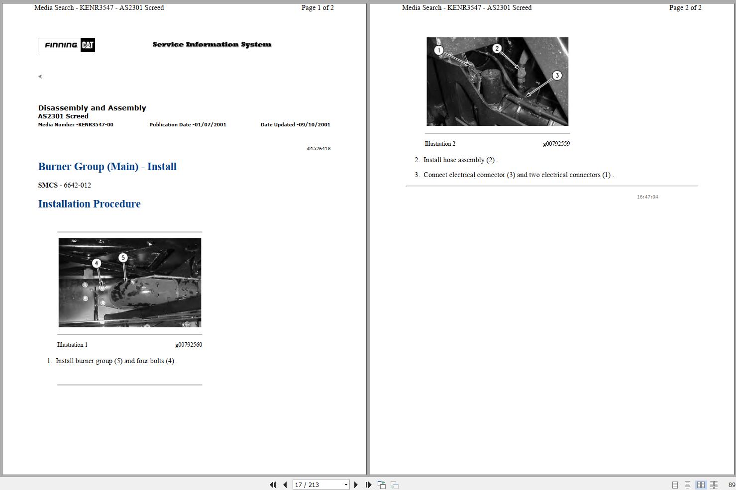 CAT Asphalt Screed AS2301 AKC Operation Maintenance Service Manual 1
