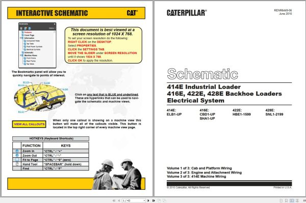 CAT Backhoe Loader 414E ELB Operators Service Manual and Schematics 3