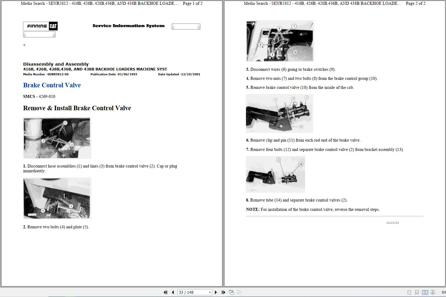 CAT Backhoe Loader 416B 8ZK Operators Service Manual and Schematics 1