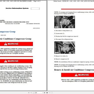CAT Backhoe Loader 416C 1WR Operators Service Manual and Schematics 1