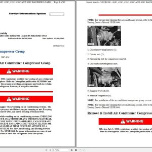 CAT Backhoe Loader 416C 5YN Operators Service Manual and Schematics 1