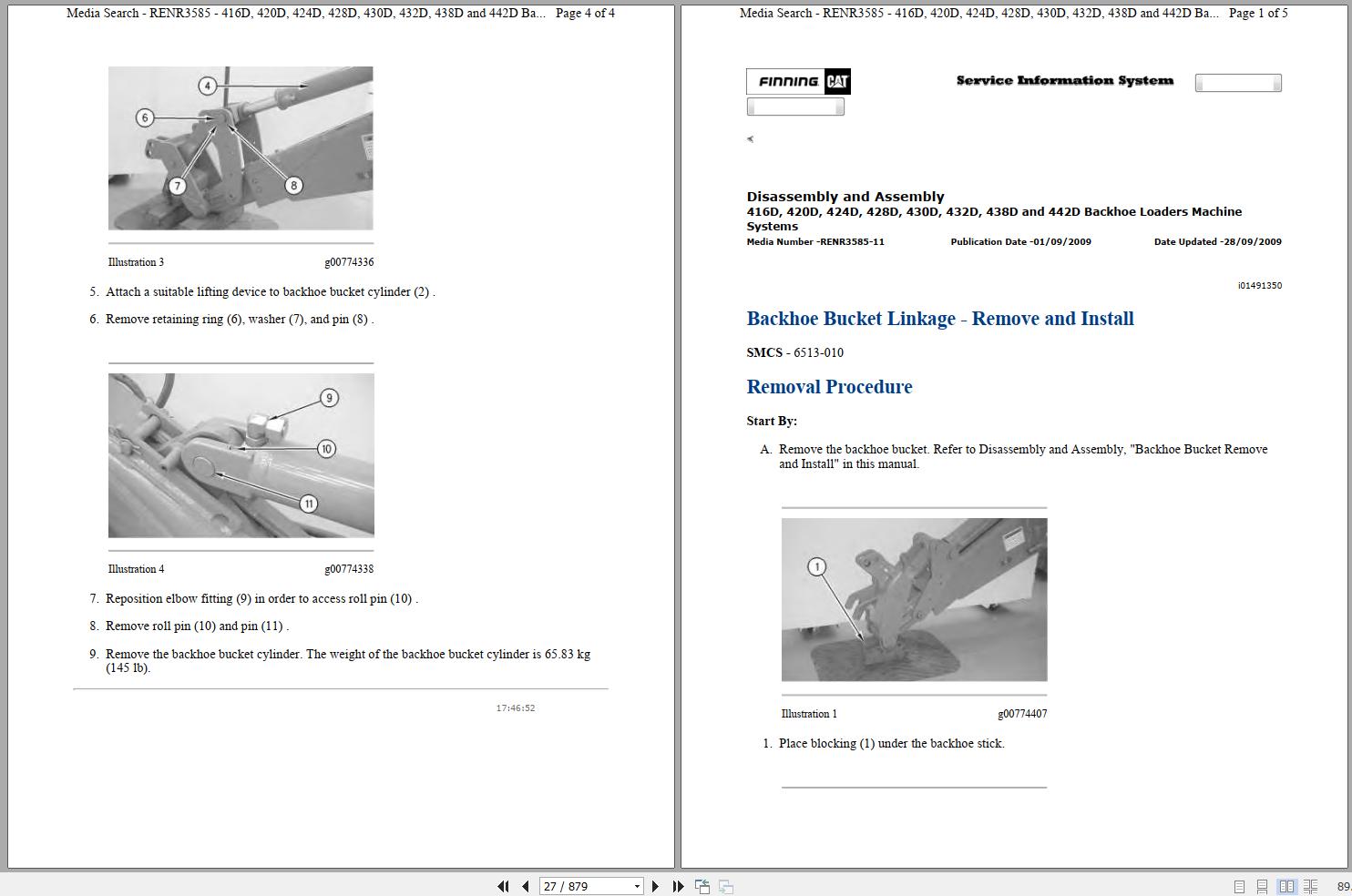 CAT Backhoe Loader 416D B2D Operators Service Manual and Schematics 1