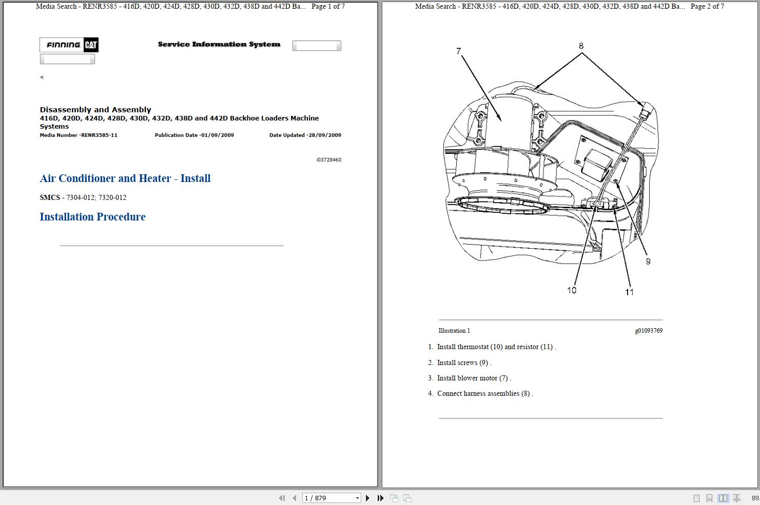 CAT Backhoe Loader 416D BFP Operators Service Manual and Schematics 1