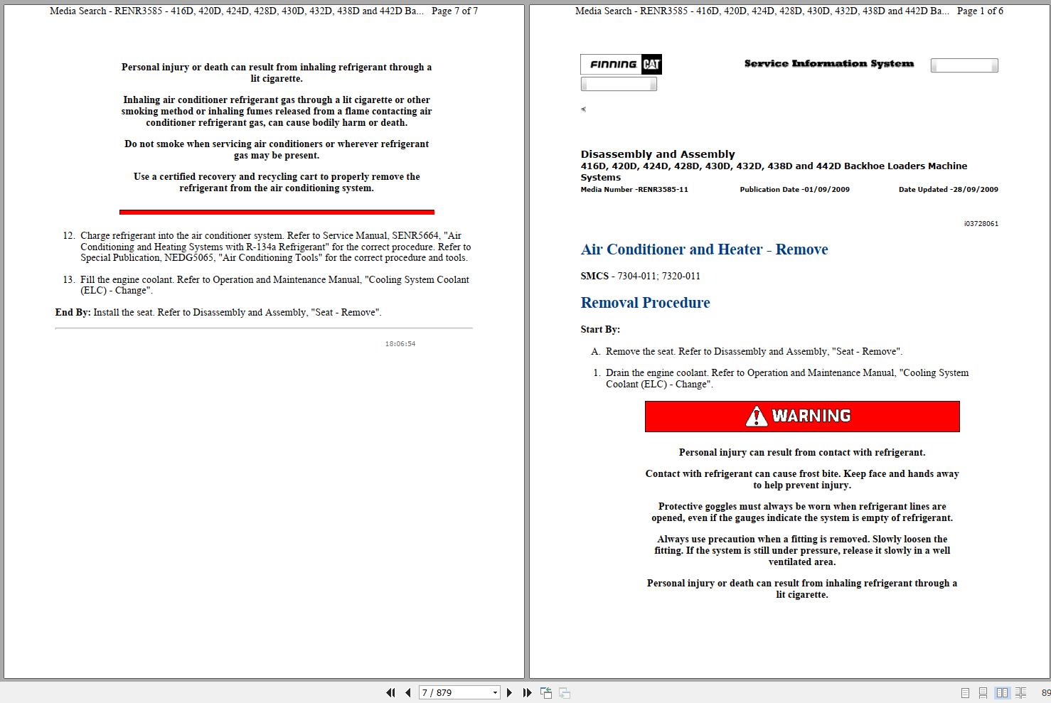 CAT Backhoe Loader 416D BGJ Operators Service Manual and Schematics 1
