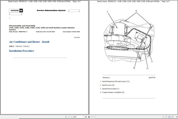 CAT Backhoe Loader 420D BLN Operators Service Manual and Schematics 1