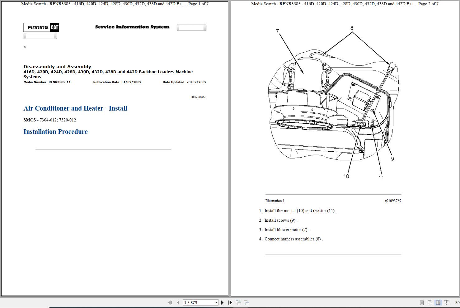 CAT Backhoe Loader 420D BLN Operators Service Manual and Schematics 1