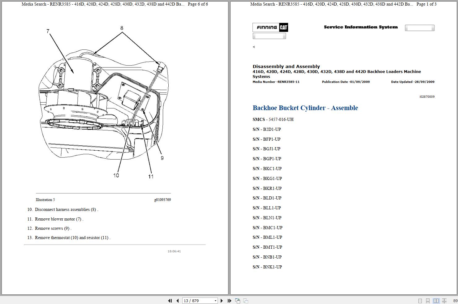 CAT Backhoe Loader 420D BMC Operators Service Manual and Schematics 1