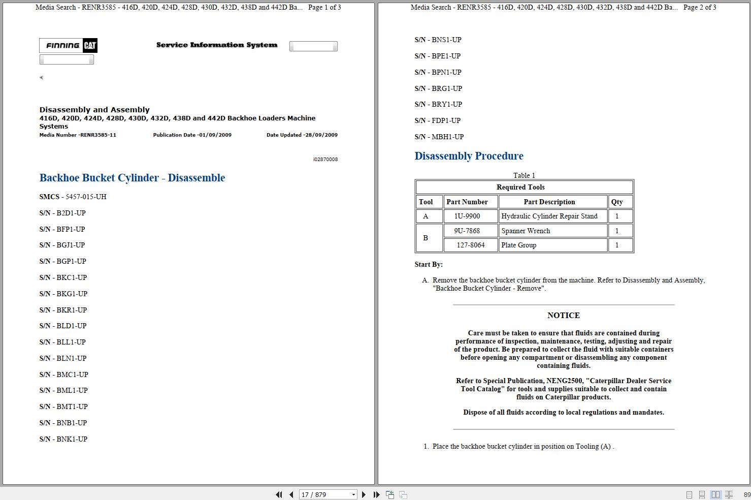 CAT Backhoe Loader 420D HLT Operators Service Manual and Schematics 1