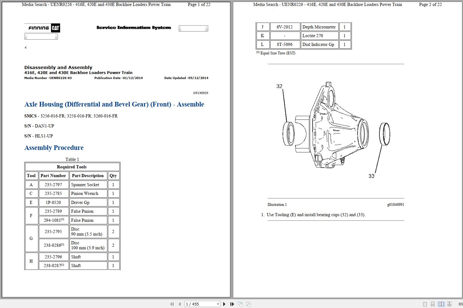 CAT Backhoe Loader 420E HLS Operators Service Manual and Schematics 1