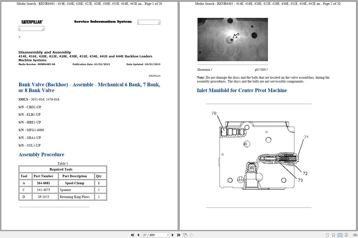 CAT Backhoe Loader 422E HBE Operators Service Manual and Schematics 1