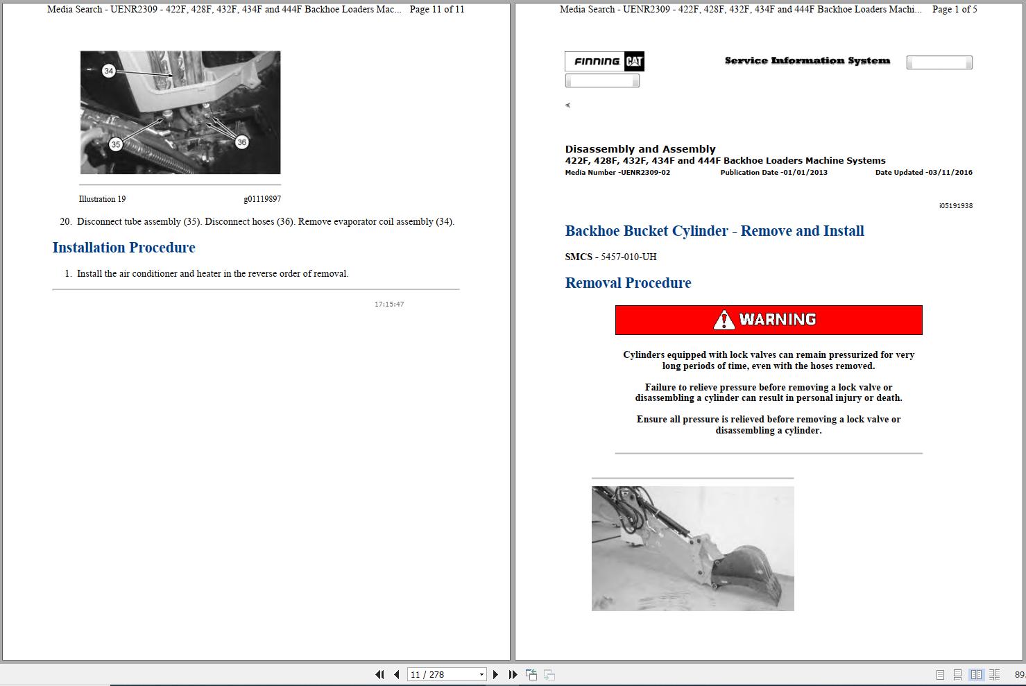 CAT Backhoe Loader 422F LRH Operators Service Manual and Schematics 1