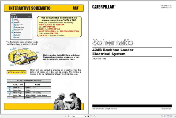 CAT Backhoe Loader 424B JRC Operators Service Manual and Schematics 3