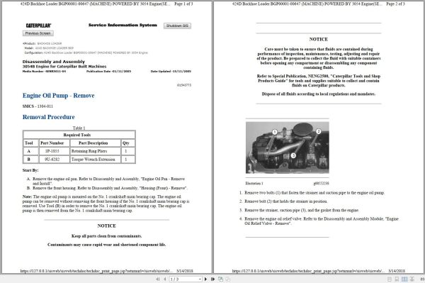 CAT Backhoe Loader 424D BGP Service Manual and Schematics 2