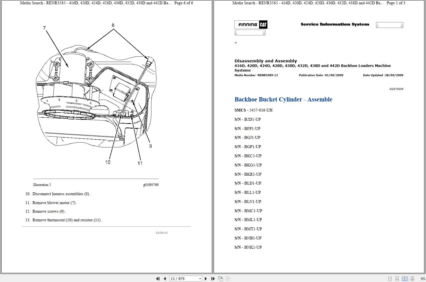 CAT Backhoe Loader 424D BKR Operators Service Manual and Schematics 1