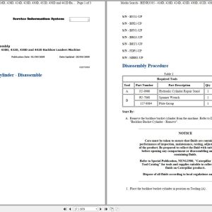 CAT Backhoe Loader 424D RXA Operators Service Manual and Schematics 1