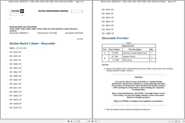 CAT Backhoe Loader 424D RXA Operators Service Manual and Schematics 1
