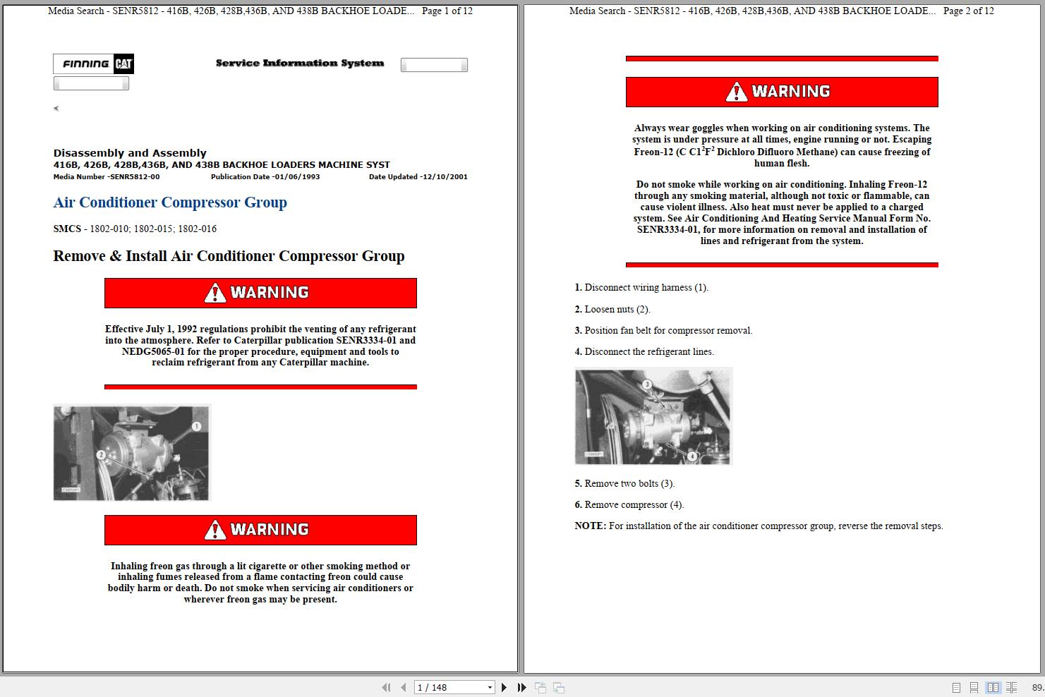 CAT Backhoe Loader 426B 5YJ Operators Service Manual and Schematics 1