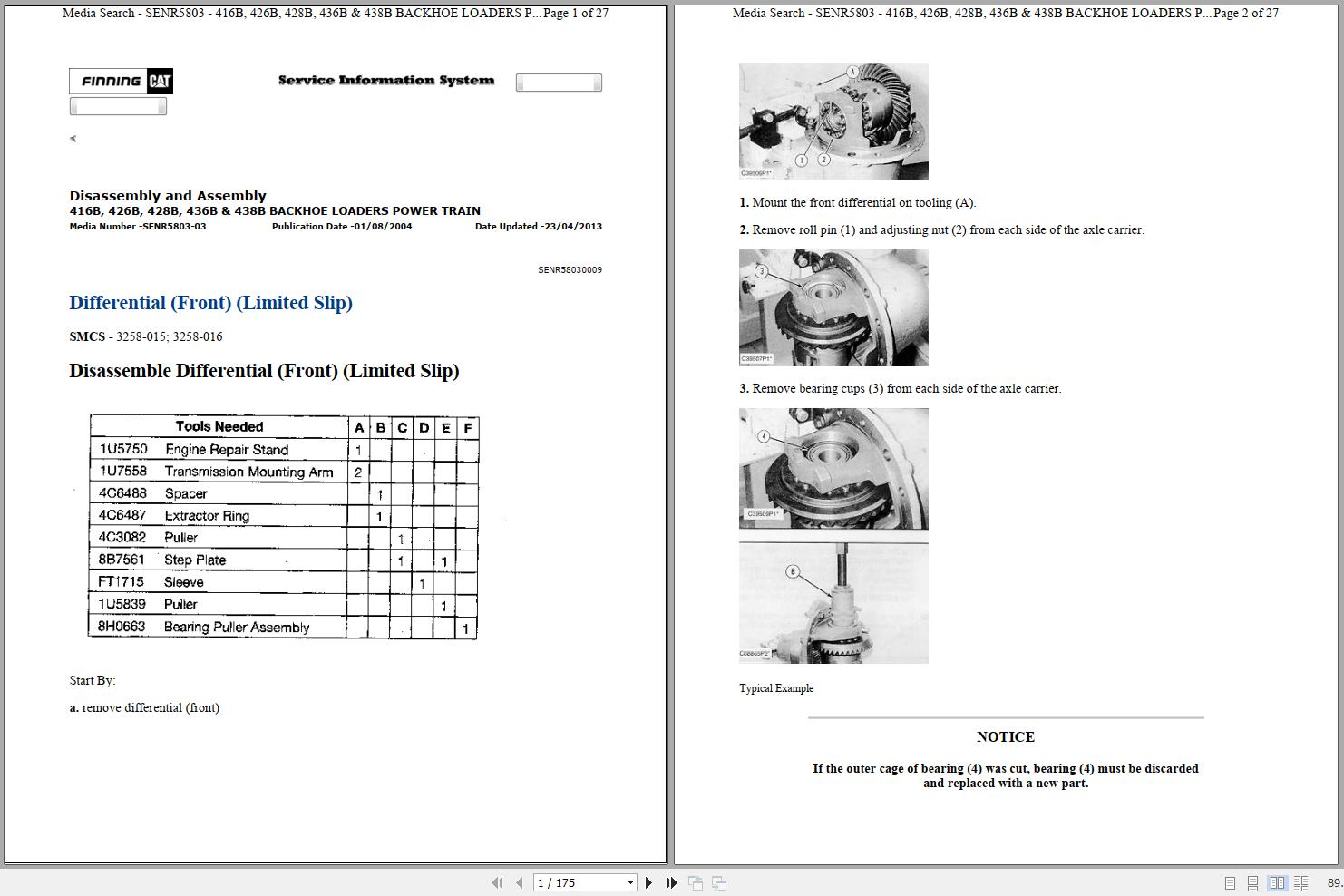CAT Backhoe Loader 426B 6KL Operators Service Manual and Schematics 1