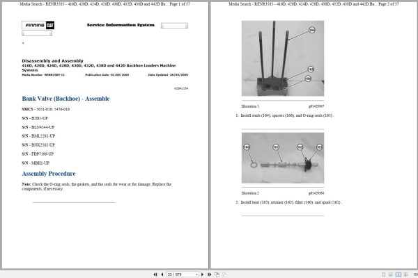 CAT Backhoe Loader 428D BNS Operators Service Manual and Schematics 1
