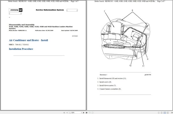 CAT Backhoe Loader 428D BXC Operators Service Manual and Schematics 1