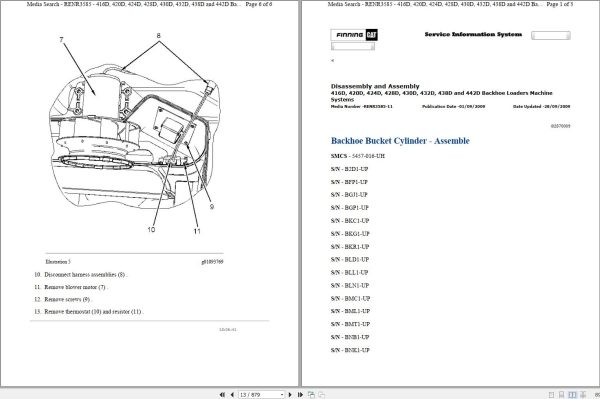 CAT Backhoe Loader 428D MBM Operators Service Manual and Schematics 1