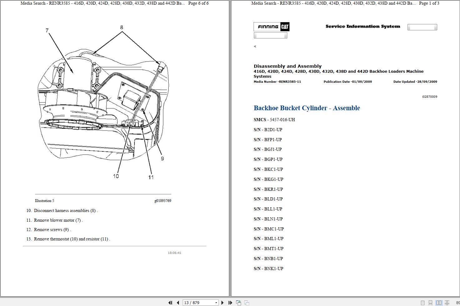CAT Backhoe Loader 428D MBM Operators Service Manual and Schematics 1