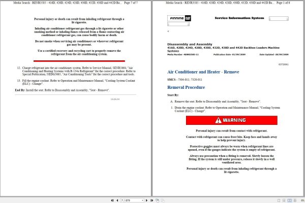 CAT Backhoe Loader 432D WEP Operators Service Manual and Schematics 1