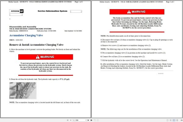 CAT Backhoe Loader 446 6XF Operators Service Manual and Schematics 1