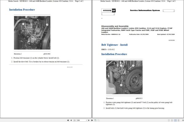 CAT Backhoe Loader 446 6XF Operators Service Manual and Schematics 2