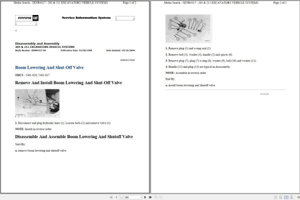 CAT Excavator 205 3HC Operation Service Manual and Schematics 1