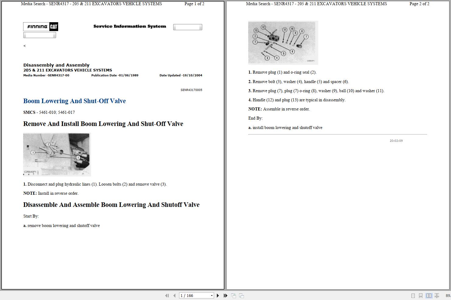 CAT Excavator 205 4DC Operation Service Manual and Schematics 1