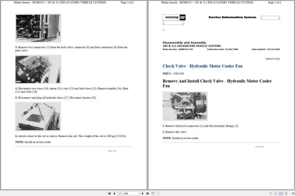 CAT Excavator 205 4DC Operation Service Manual and Schematics 2