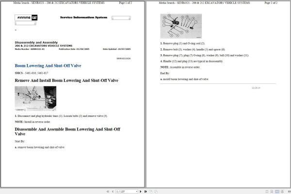 CAT Excavator 212 5DC Operation Service Manual and Schematics 1