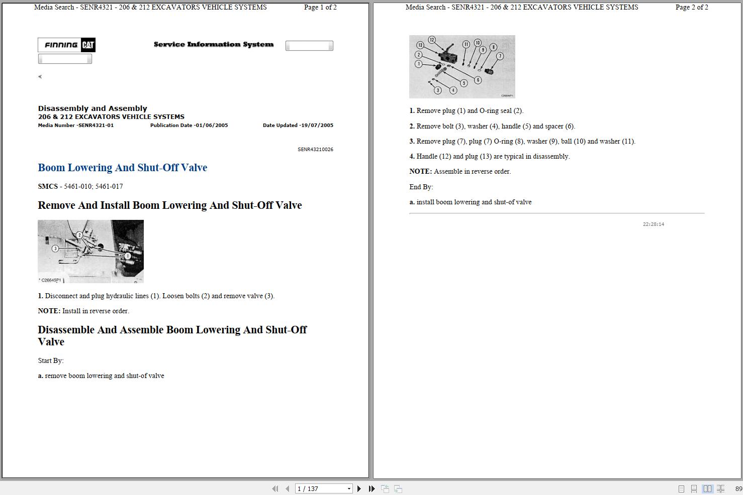 CAT Excavator 212 5DC Operation Service Manual and Schematics 1