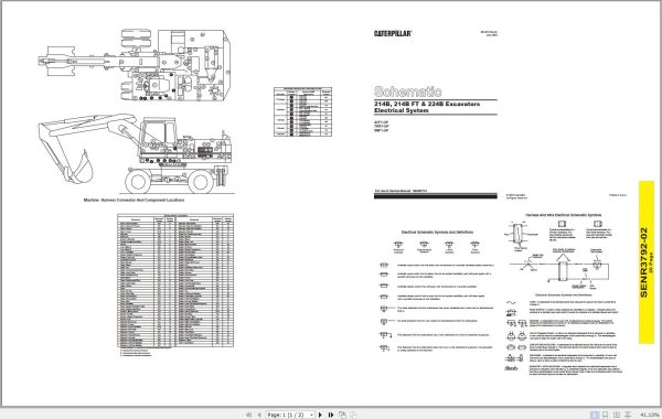 CAT Excavator 214B 4CF Operation Service Manual and Schematics 3