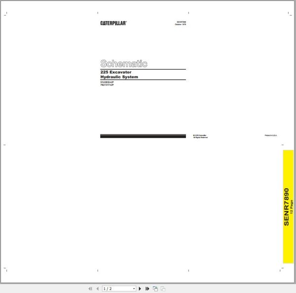 CAT Excavator 225 51U Operation Service Manual and Schematics 4