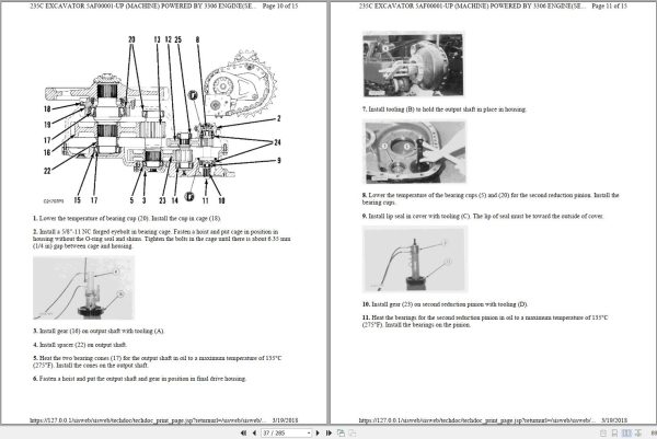 CAT Excavator 235C 5AF Operation Service Manual and Schematics 2