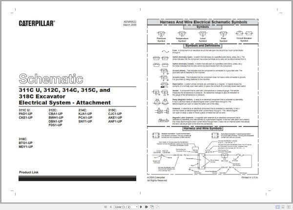 CAT Excavator 312C FDS Operation Service Manual and Schematics 3