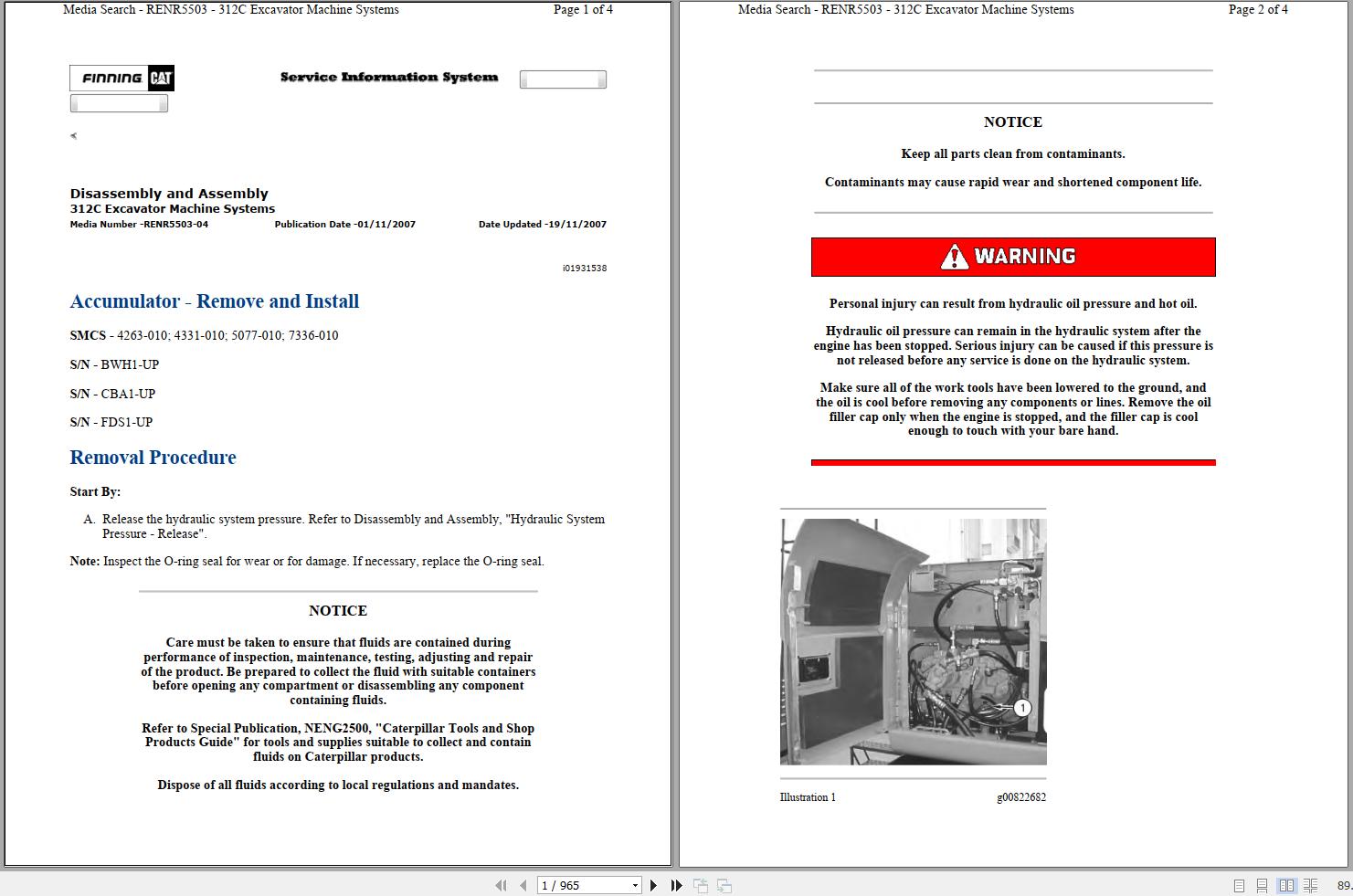 CAT Excavator 312C L CBA Operation Service Manual and Schematics 1