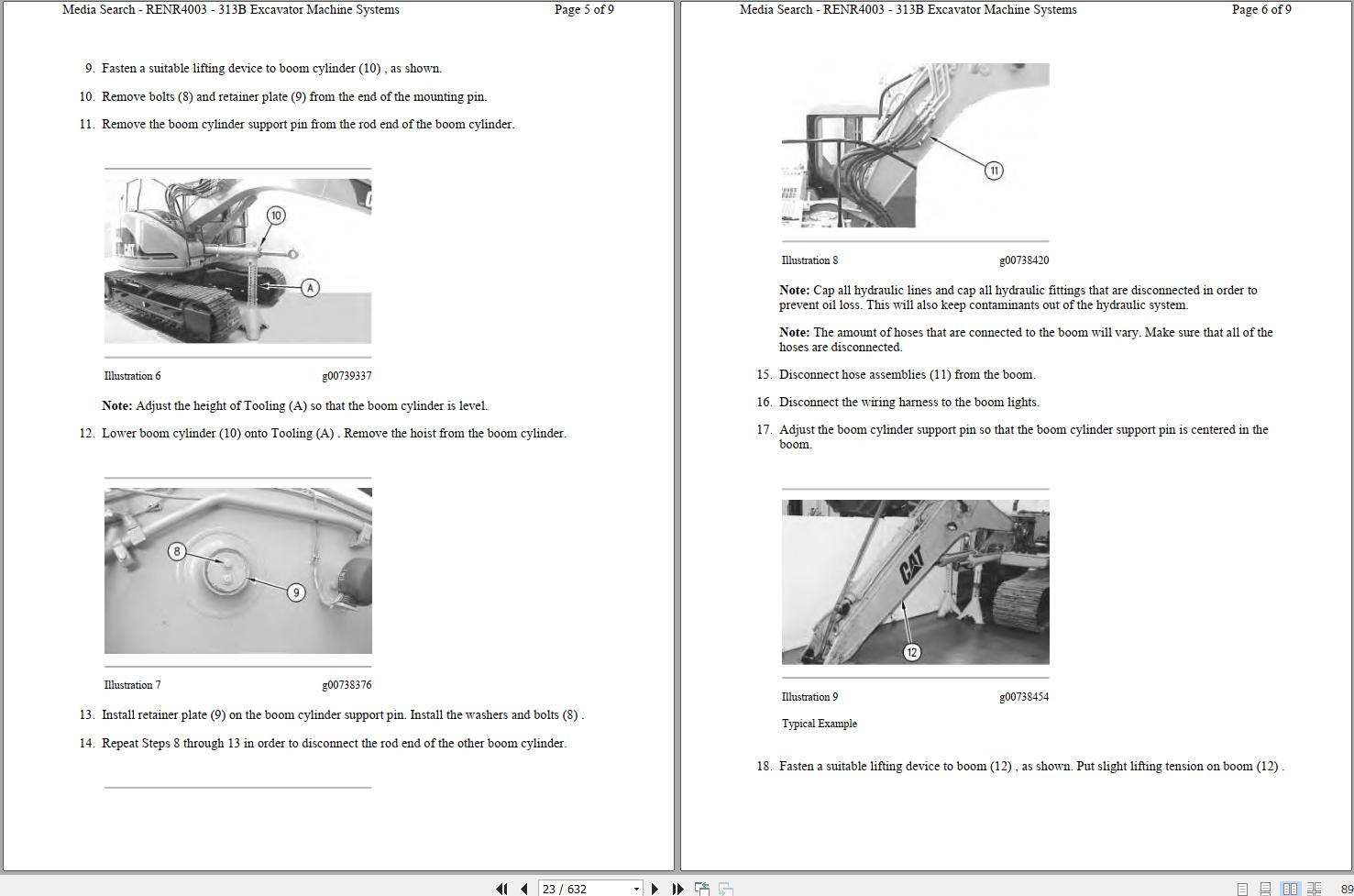 CAT Excavator 313B AEX Operation Service Manual and Schematics 2
