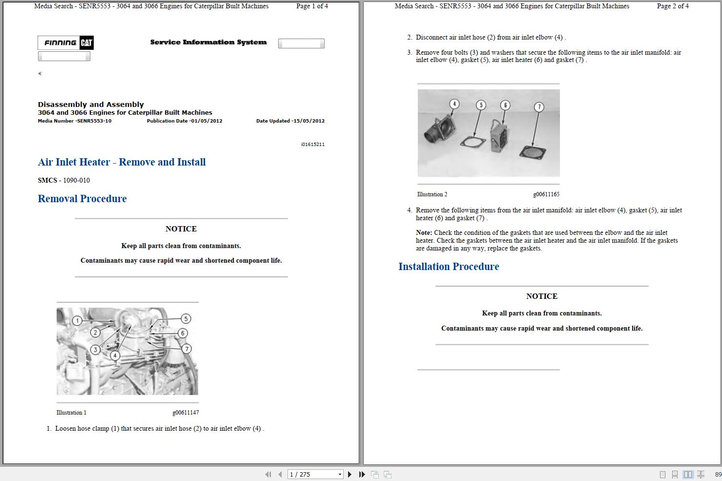 CAT Excavator 313C SR WSA Operation Service Manual and Hydraulic Schematics 1