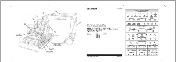 CAT Excavator 313C SR WSA Operation Service Manual and Hydraulic Schematics 3